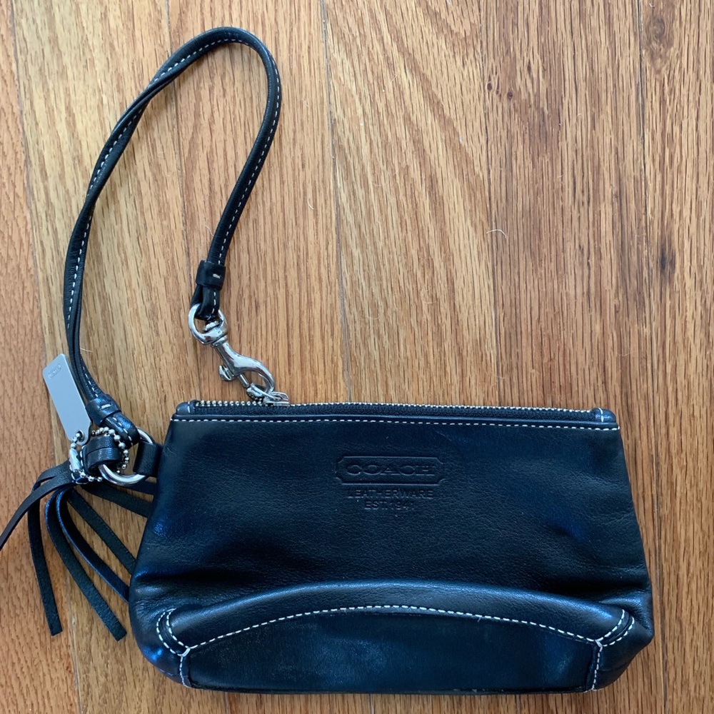 Coach black wristlet